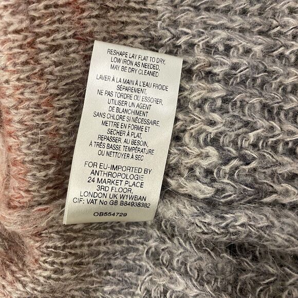 Anthropologie Knitted & Knotted Peplum Ombre Open Cardigan Sweater Size Large - Picture 8 of 10